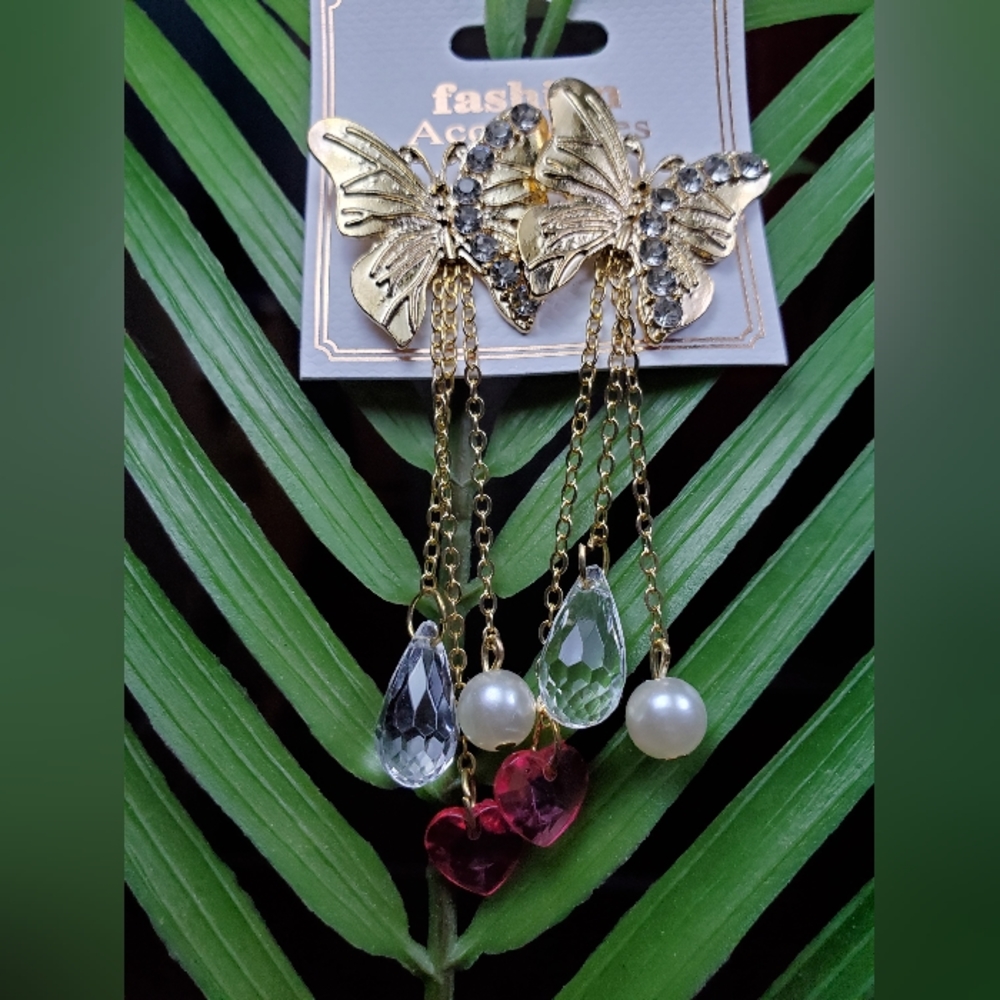 Detachable chain Butterfly Earrings